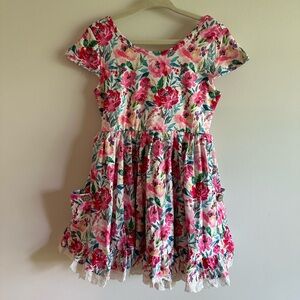 Cheeky Plum Myra Knit Dress - Sakura Blossom 4T